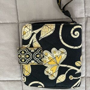 Vera Bradley Black and Yellow Floral Wallet